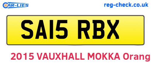 SA15RBX are the vehicle registration plates.