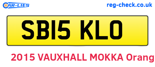 SB15KLO are the vehicle registration plates.