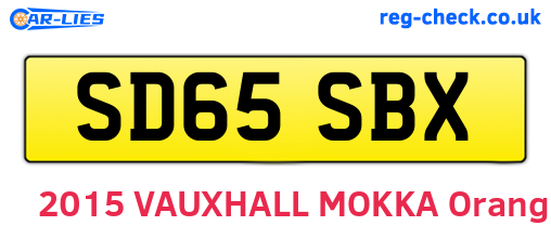 SD65SBX are the vehicle registration plates.