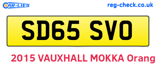 SD65SVO are the vehicle registration plates.