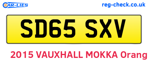 SD65SXV are the vehicle registration plates.
