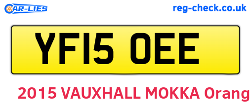 YF15OEE are the vehicle registration plates.