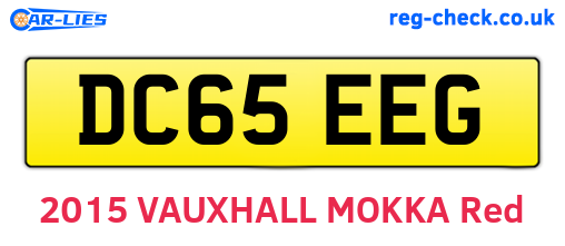 DC65EEG are the vehicle registration plates.