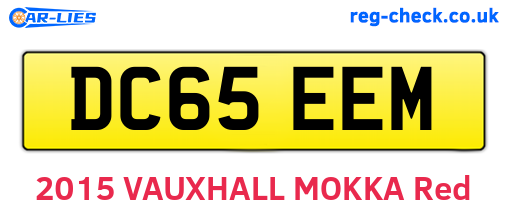 DC65EEM are the vehicle registration plates.