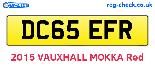 DC65EFR are the vehicle registration plates.