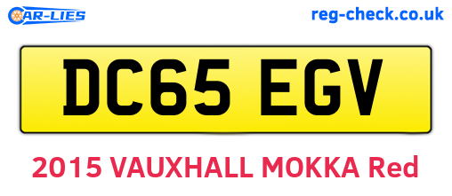 DC65EGV are the vehicle registration plates.