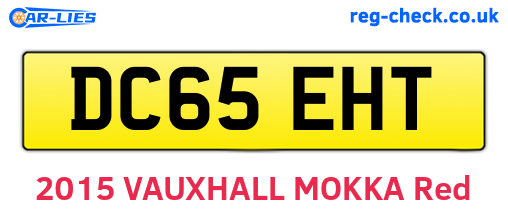 DC65EHT are the vehicle registration plates.
