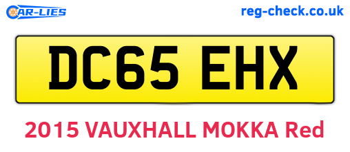 DC65EHX are the vehicle registration plates.