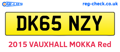 DK65NZY are the vehicle registration plates.