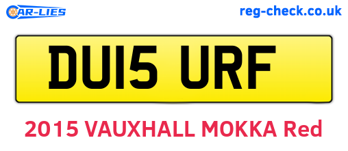 DU15URF are the vehicle registration plates.