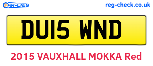 DU15WND are the vehicle registration plates.
