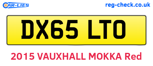 DX65LTO are the vehicle registration plates.