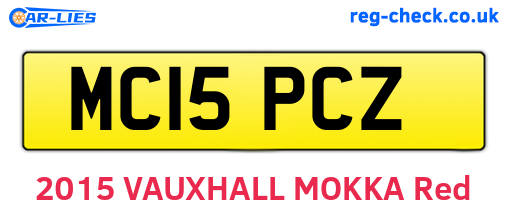 MC15PCZ are the vehicle registration plates.