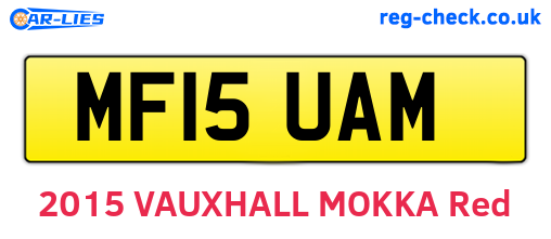 MF15UAM are the vehicle registration plates.