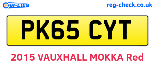 PK65CYT are the vehicle registration plates.