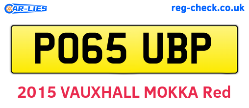 PO65UBP are the vehicle registration plates.