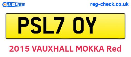 PSL70Y are the vehicle registration plates.