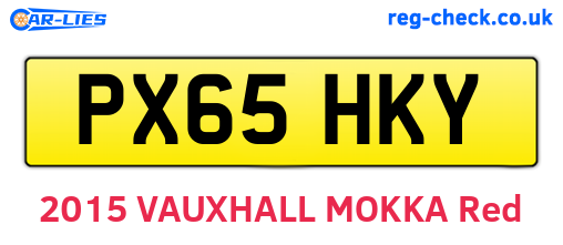 PX65HKY are the vehicle registration plates.