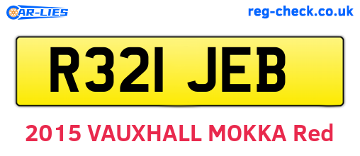 R321JEB are the vehicle registration plates.