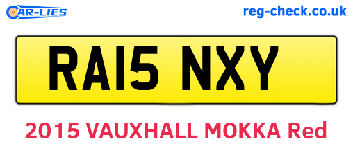 RA15NXY are the vehicle registration plates.