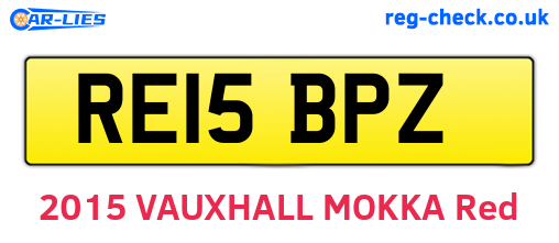 RE15BPZ are the vehicle registration plates.