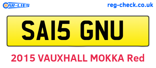 SA15GNU are the vehicle registration plates.