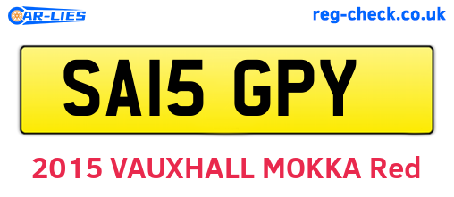 SA15GPY are the vehicle registration plates.