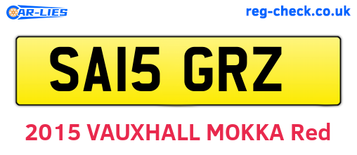 SA15GRZ are the vehicle registration plates.