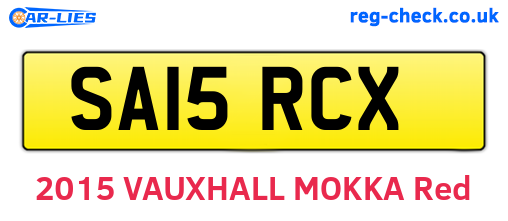 SA15RCX are the vehicle registration plates.