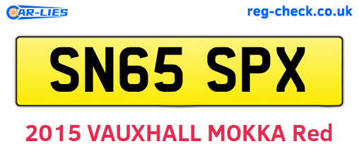 SN65SPX are the vehicle registration plates.