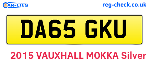 DA65GKU are the vehicle registration plates.