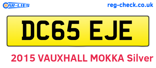 DC65EJE are the vehicle registration plates.