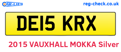 DE15KRX are the vehicle registration plates.