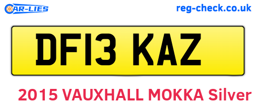 DF13KAZ are the vehicle registration plates.