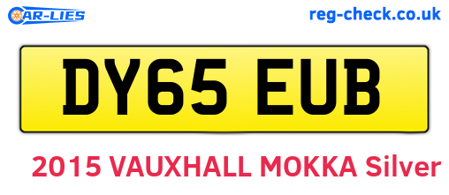 DY65EUB are the vehicle registration plates.