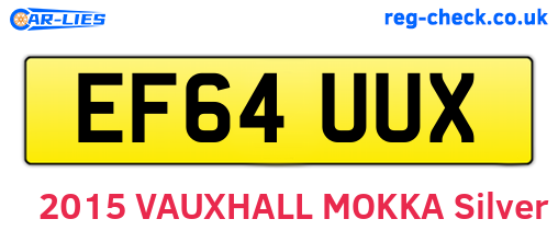 EF64UUX are the vehicle registration plates.