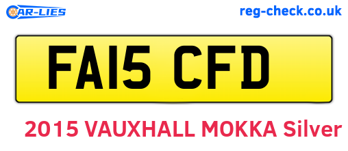 FA15CFD are the vehicle registration plates.
