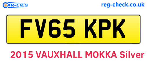 FV65KPK are the vehicle registration plates.