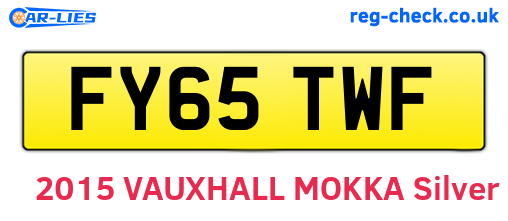FY65TWF are the vehicle registration plates.