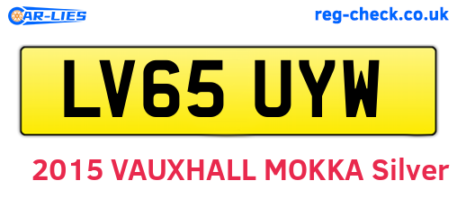 LV65UYW are the vehicle registration plates.