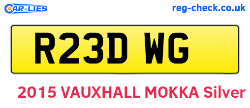 R23DWG are the vehicle registration plates.