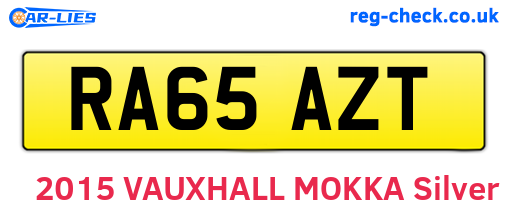 RA65AZT are the vehicle registration plates.