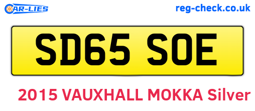 SD65SOE are the vehicle registration plates.