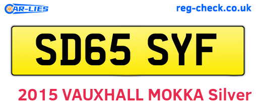 SD65SYF are the vehicle registration plates.