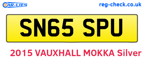 SN65SPU are the vehicle registration plates.