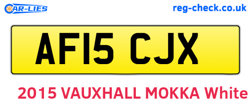 AF15CJX are the vehicle registration plates.