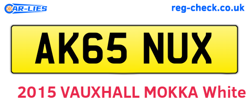 AK65NUX are the vehicle registration plates.