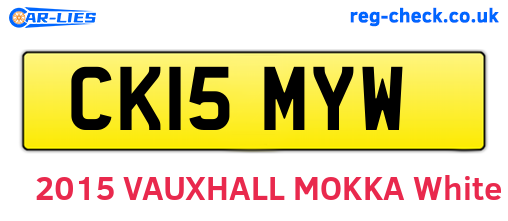CK15MYW are the vehicle registration plates.