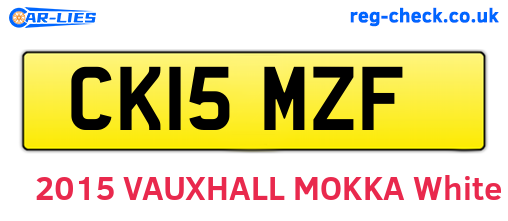 CK15MZF are the vehicle registration plates.