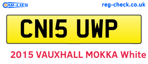 CN15UWP are the vehicle registration plates.
